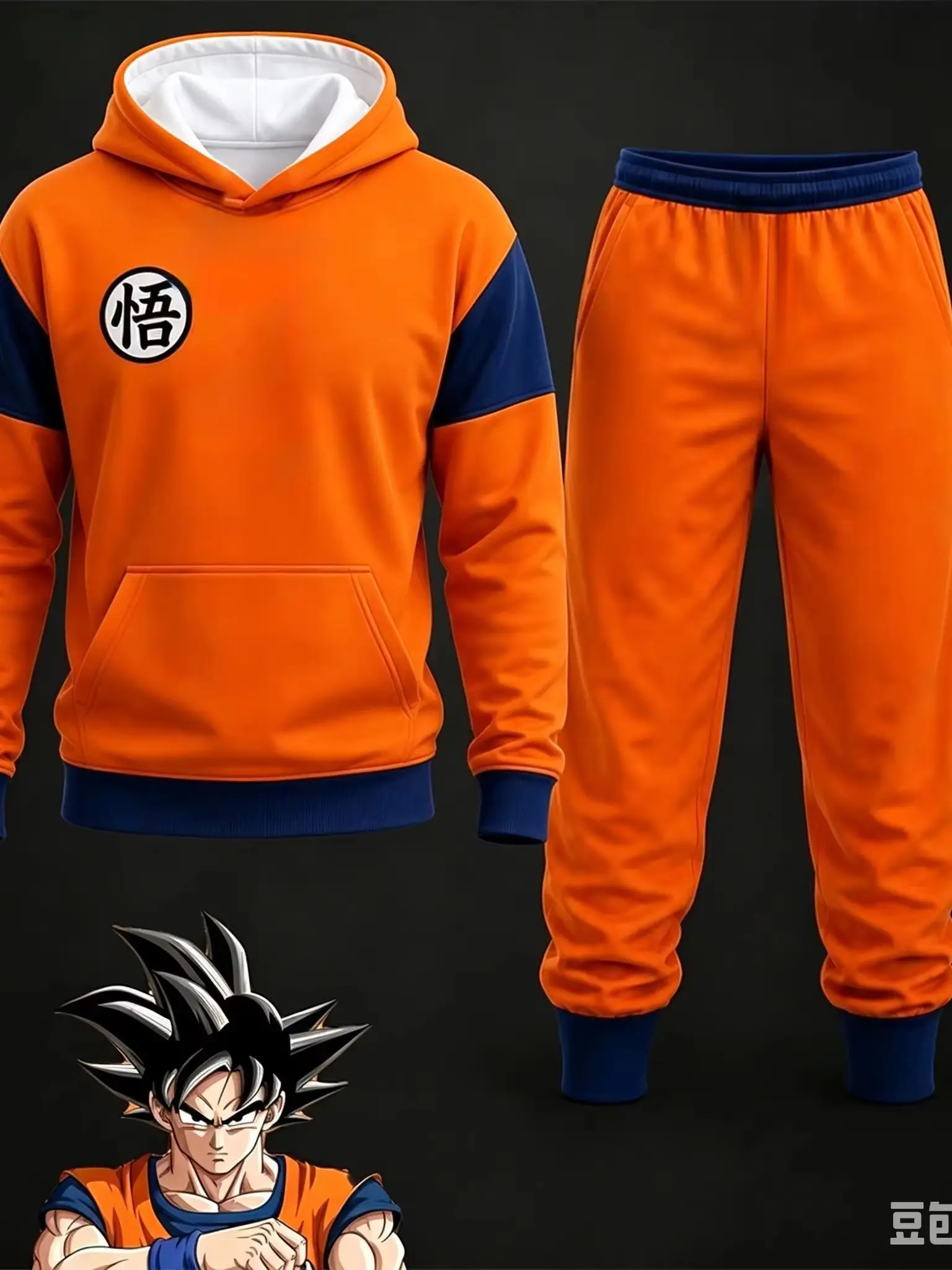 Herbst Winter Neues Dragon Ball Son Goku Cosplay 3D Hoodie Hosen Set Herren/Kinder Freizeit Sport Set Oversized Schnelltrocknendes Trainingsset ﻿
