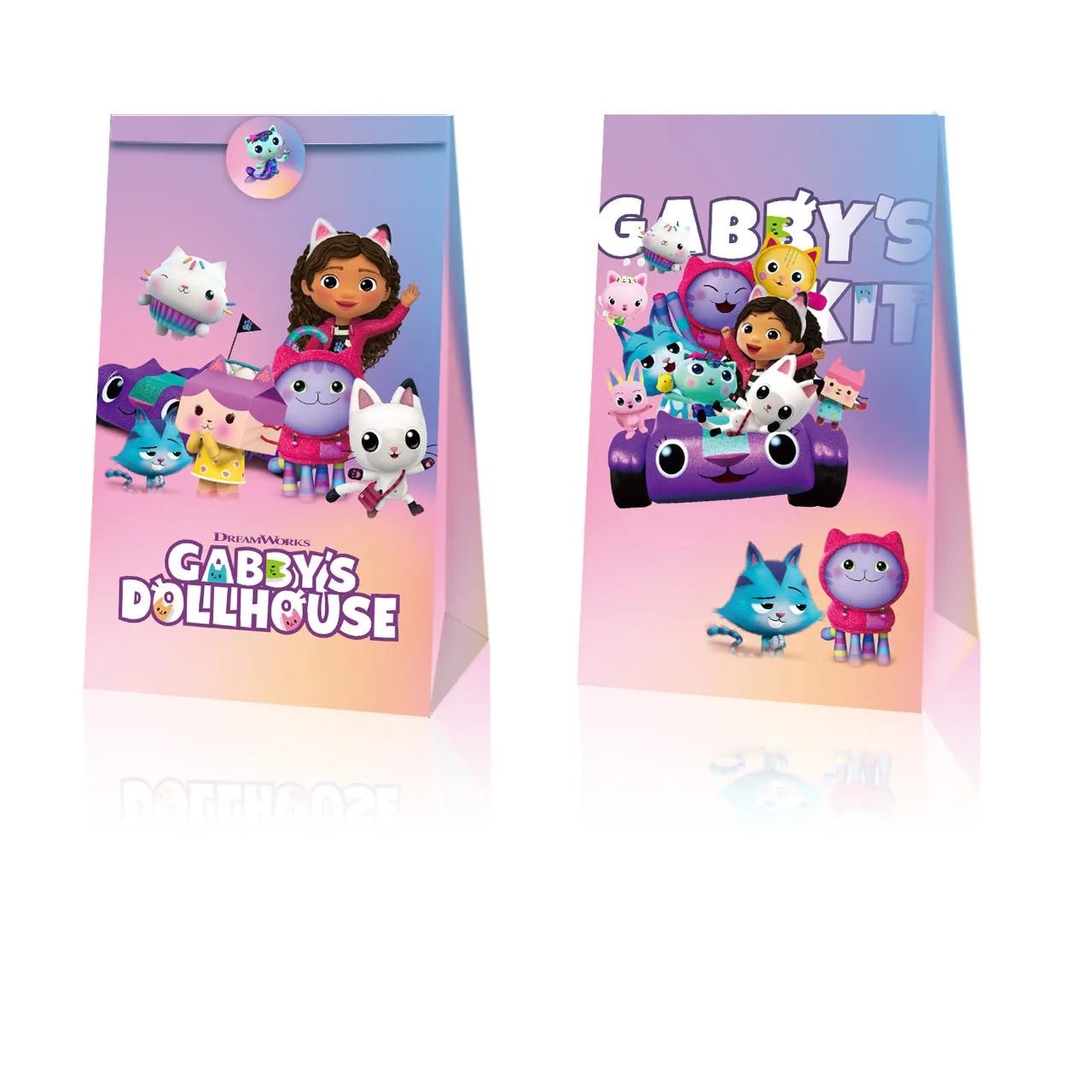 12/36Pcs Gabby Dollhouse Cats Gift Bag Candy Loot Bag Party Festival Event Cartoon Birthday Decoration Favor Party Supplies
