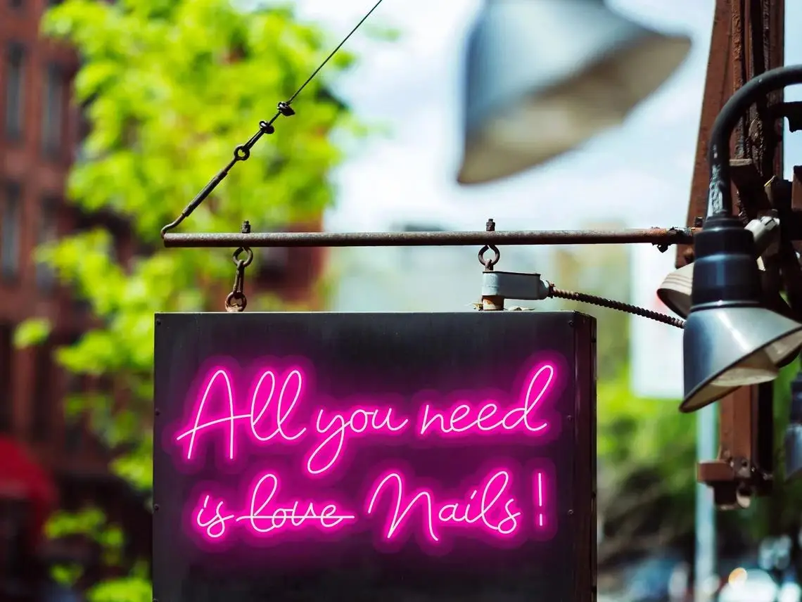 All You Need is Nails Store Sign, Hair Salon Sign Beauty Salon Sign Store Logo Neon Sign Led Neon Sign Custom Neon Sign