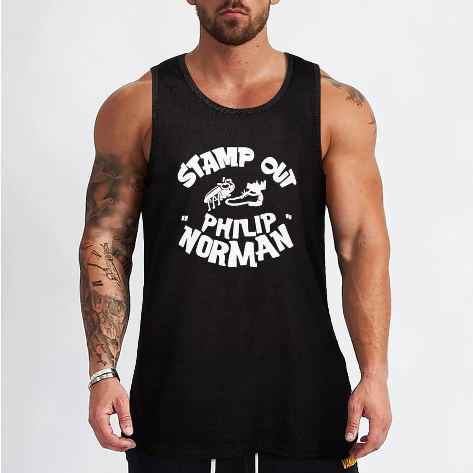 Stamp Tank Top Sleeveless T-shirt bodybuilding Gym man