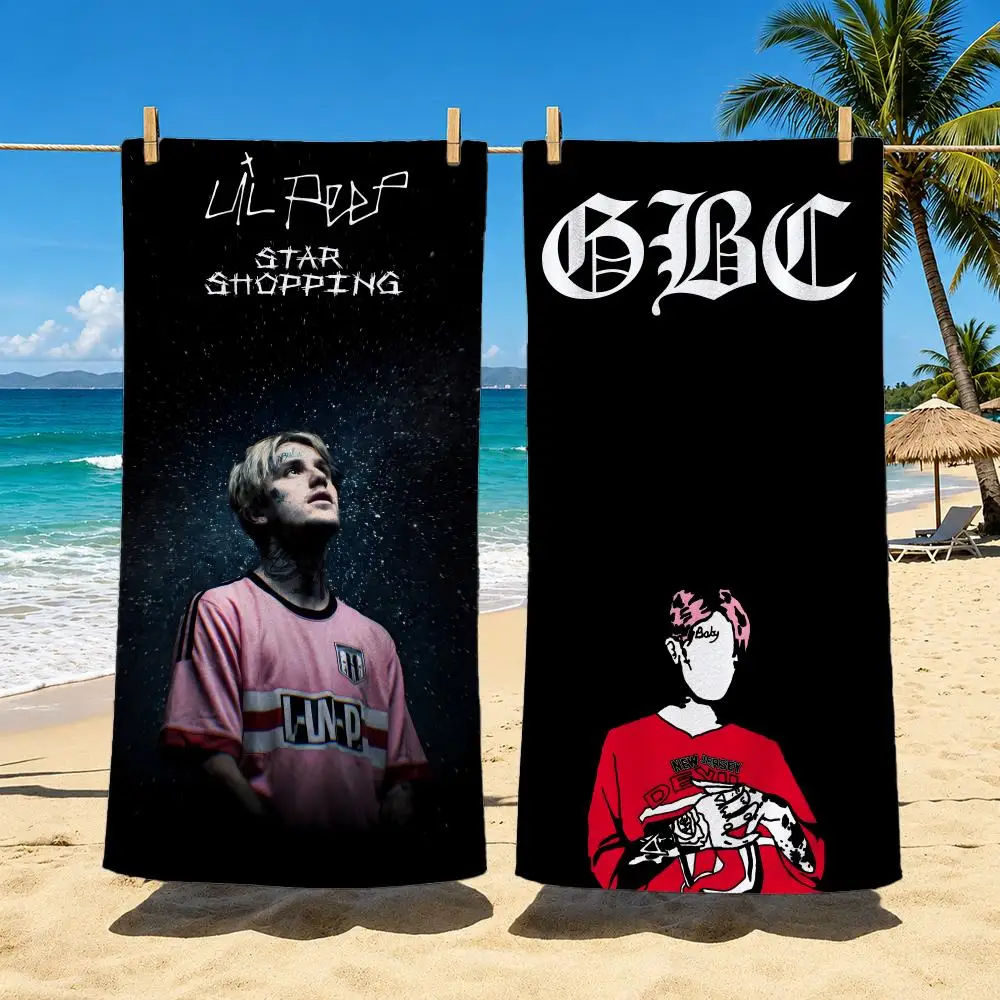 Album Lil Peep Hellboy Towel Polyester Beach Towel Quick Dry Sand Free Bath Towel for Summer Pool Travel Vacation