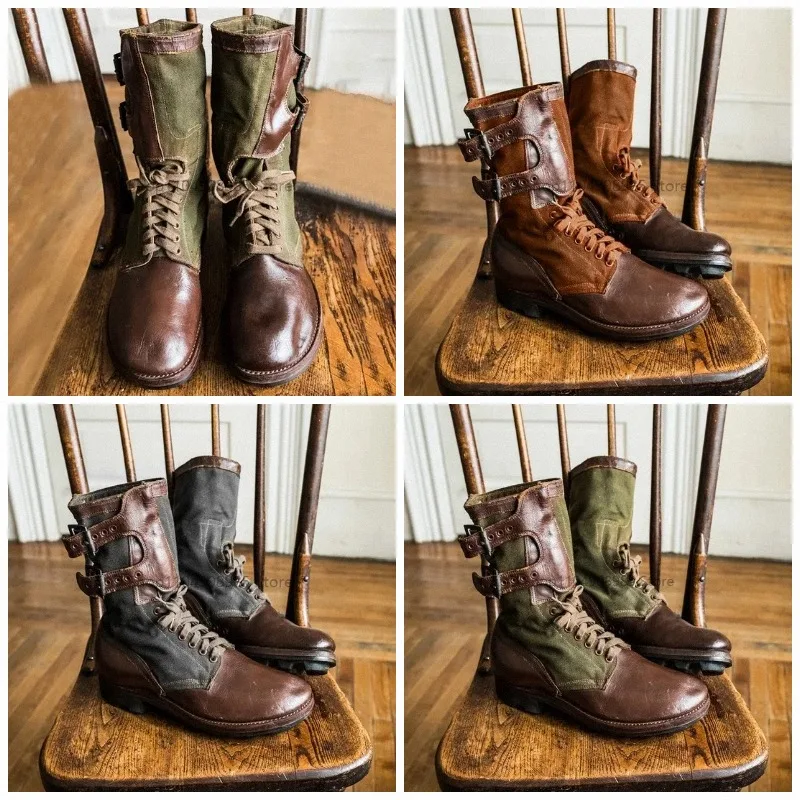 Medieval Punk Boots Men Pirate Role Play PU Leather Shoes Lace‑up Retro Cosplay Costume Boots Party Stage Performance Footwear