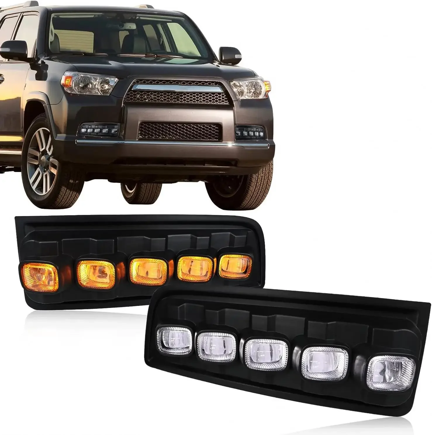 Gobison gran oferta 2010-2013 lámpara de circulación diurna delantera LED DRL luces de circulación diurna para toyota 4runner