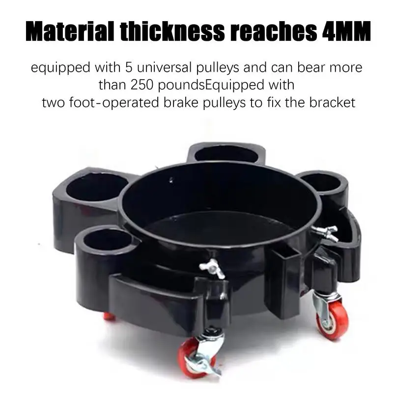 

Car Wash Bucket Base Removable Bucket Mover With 5 Wheels Heavy Duty Car Washing Tools Easy Push Bucket Trolley With Tool Tray
