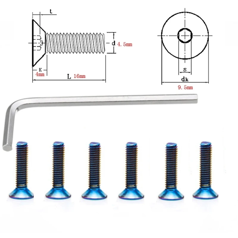 6Pcs Verbrannt Titan Lenkrad Schrauben Schraube + 1x Wrench Kit für Momo Nardi NRG Arbeitet Glocke Boss Werkzeug auto Zubehör