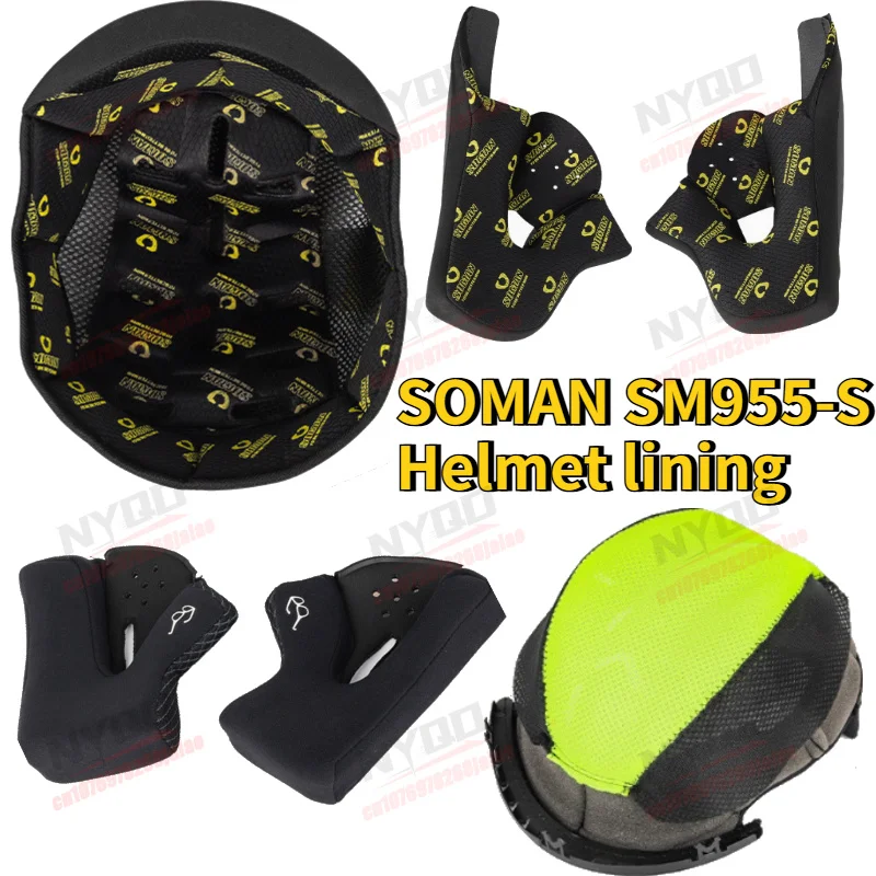 Motorcycle Helmet Pad Is Comfortable Breathable Detachable and Washable Suitable for SM955-S/SM965/SMX8 Riding Equipment
