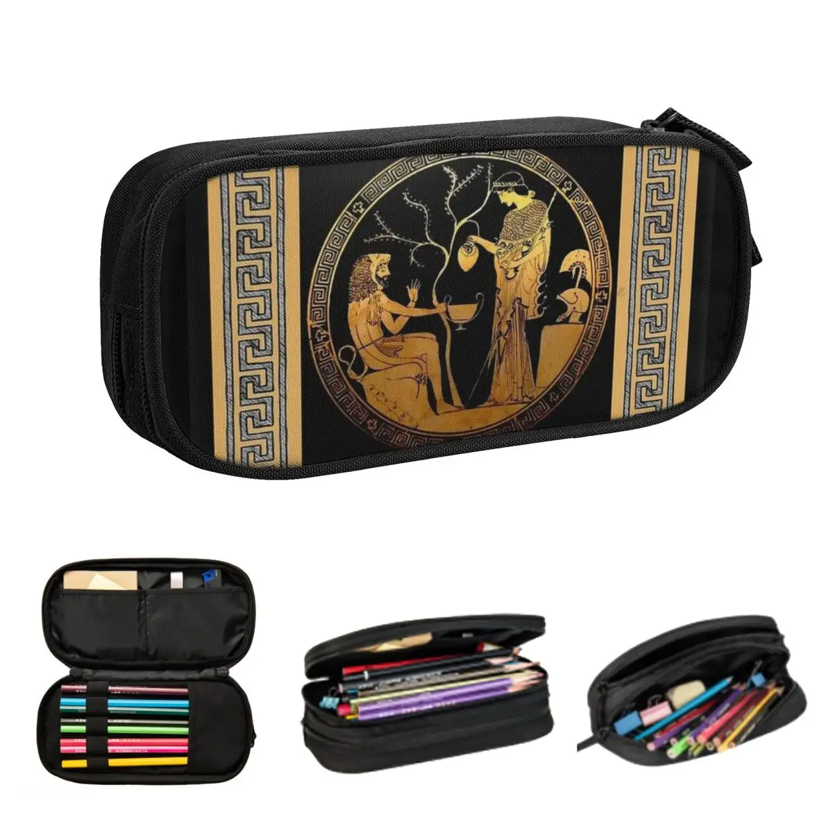 مقلمة الأساطير اليونانية القديمة لهدايا الطلاب صندوق القلم حقيبة أقلام رصاص تخزين كبير قلم رصاص الحقيبة تخزين لوازم مكتبية