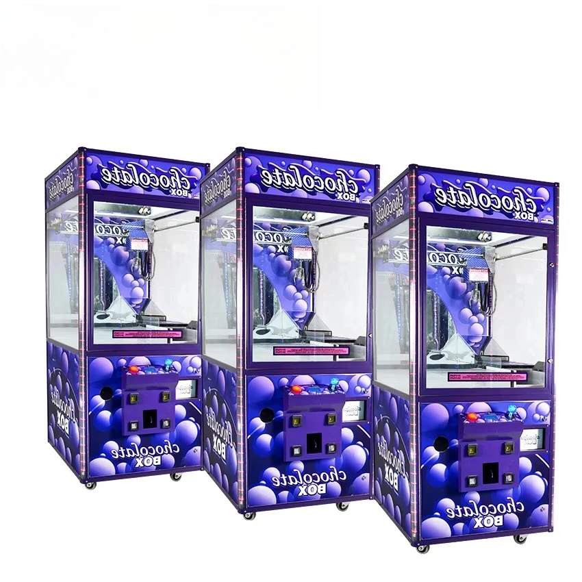 Coin Operated Chocolate Candy Crane Machine, Arcade Game Vending, Prize Claw Toy Catcher, Fun Fair Entertainment Equipment