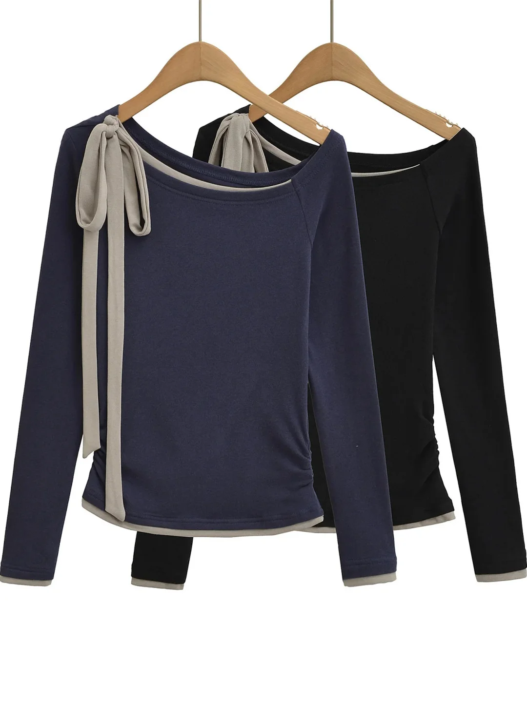 

Сексуальный топ-футболка с длинными рукавами и бретелями для женщин, новинка осени 2025, плиссированный, облегающий, с высокой талией