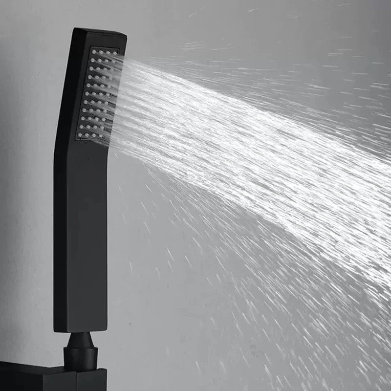 New Hand Held Shower Head Square Single Function High Pressure Faucet Showerhead Bathroom Water-saving Sprayer