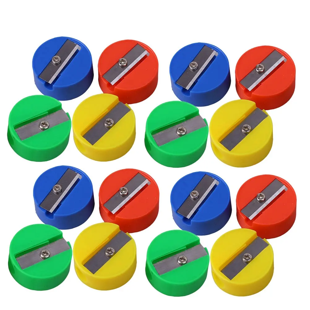 140Pcs Pencil Sharpener Plastic Colorful Round Compact Lightweight Sharpener for Students Kids Office School Supplies