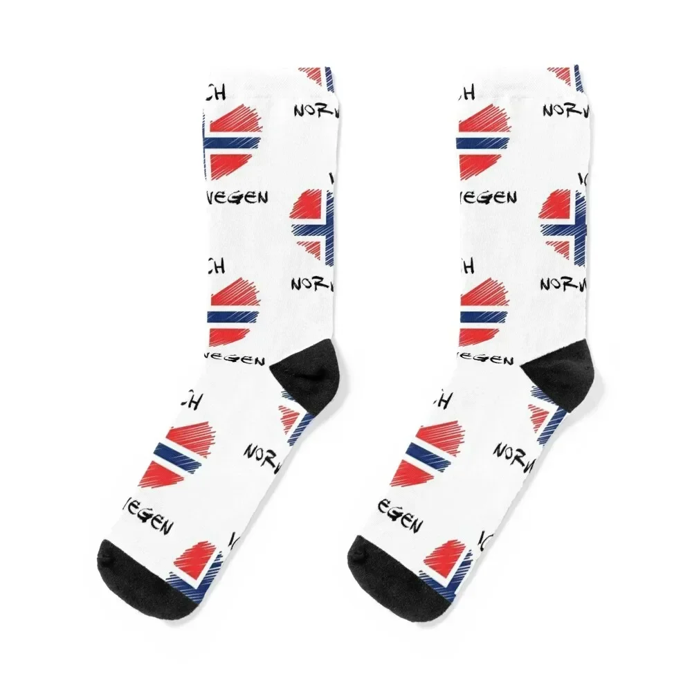 I love Norway, perfect gift for the norwegian patriot Socks cartoon snow Men's hip hop Luxury Woman Socks Men's