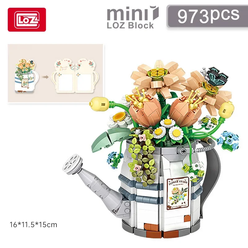 LOZ Creative Flower Bouquet Building Blocks DIY Assembly Mother's Day Valentine's Birthday Gift Desktop Decor Women Girls Mom