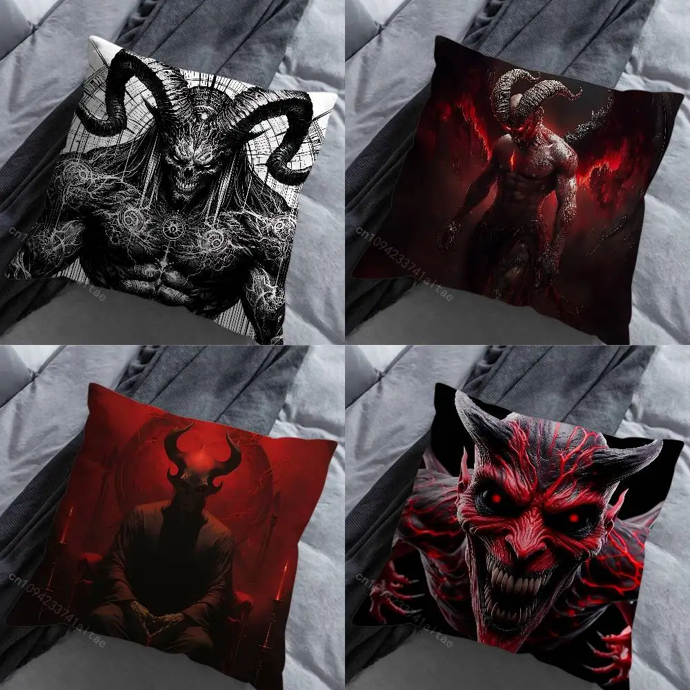 

Fear Art Dark Devil Satan Various Sizes Square Pillow Case For Car Home Bedchamber Decor Birthday Gift