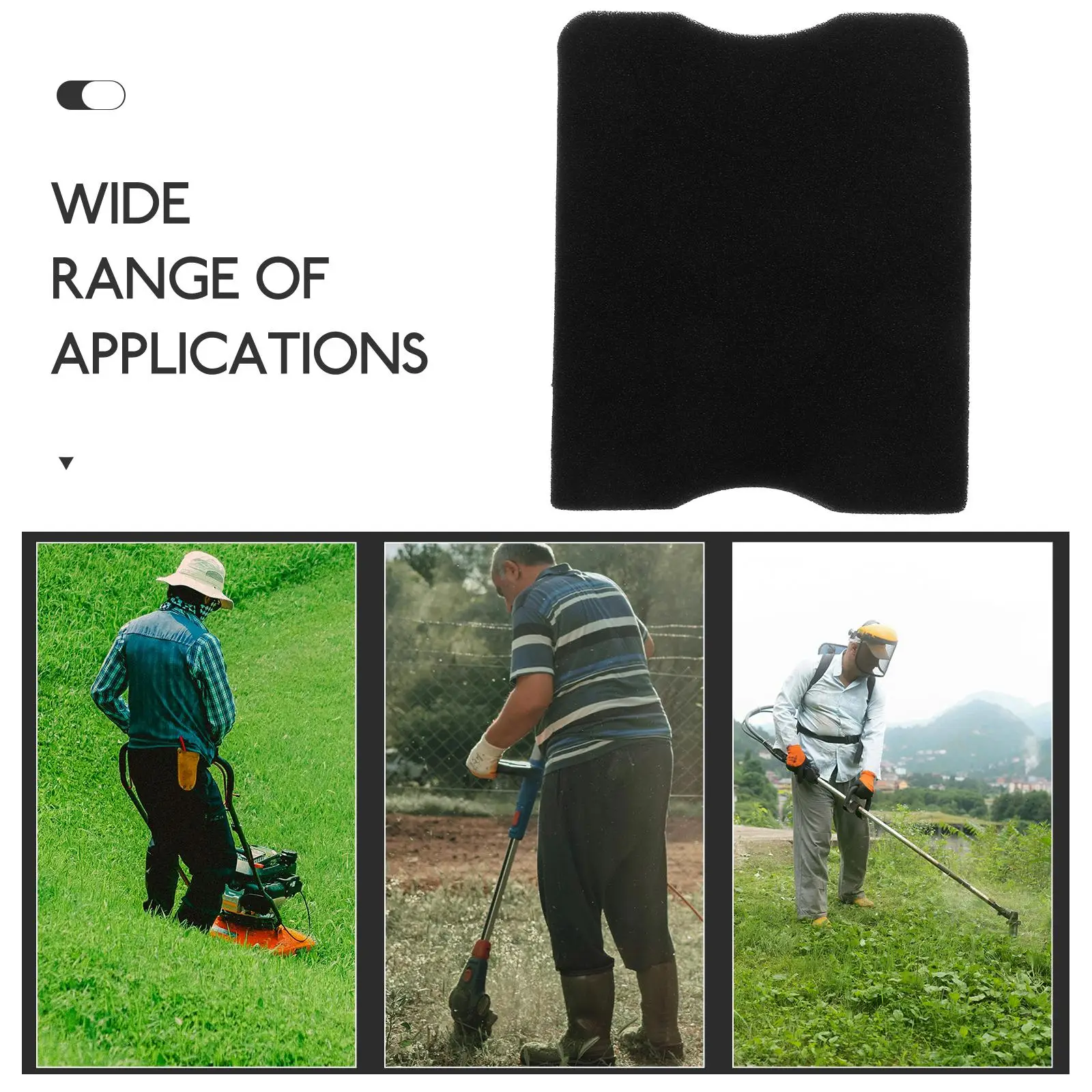 10 Pcs 공기 필터 잔디 깎는 기계 스폰지 수리 컨디셔닝 액세서리 블랙 부품