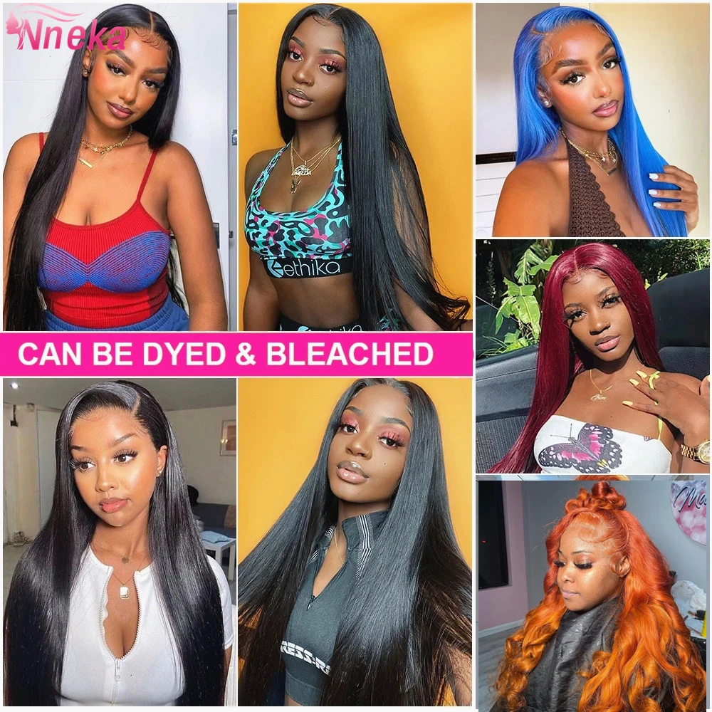 วิกผมตรงแบบไม่ต้องใช้กาว ผมแท้ 100%  แบบปิด 4x4 5x5 พร้อมสวมใส่  แบบลูกไม้ HD 13x4 13x6 วิกผมสีดำ 40 นิ้ว ผมบราซิล