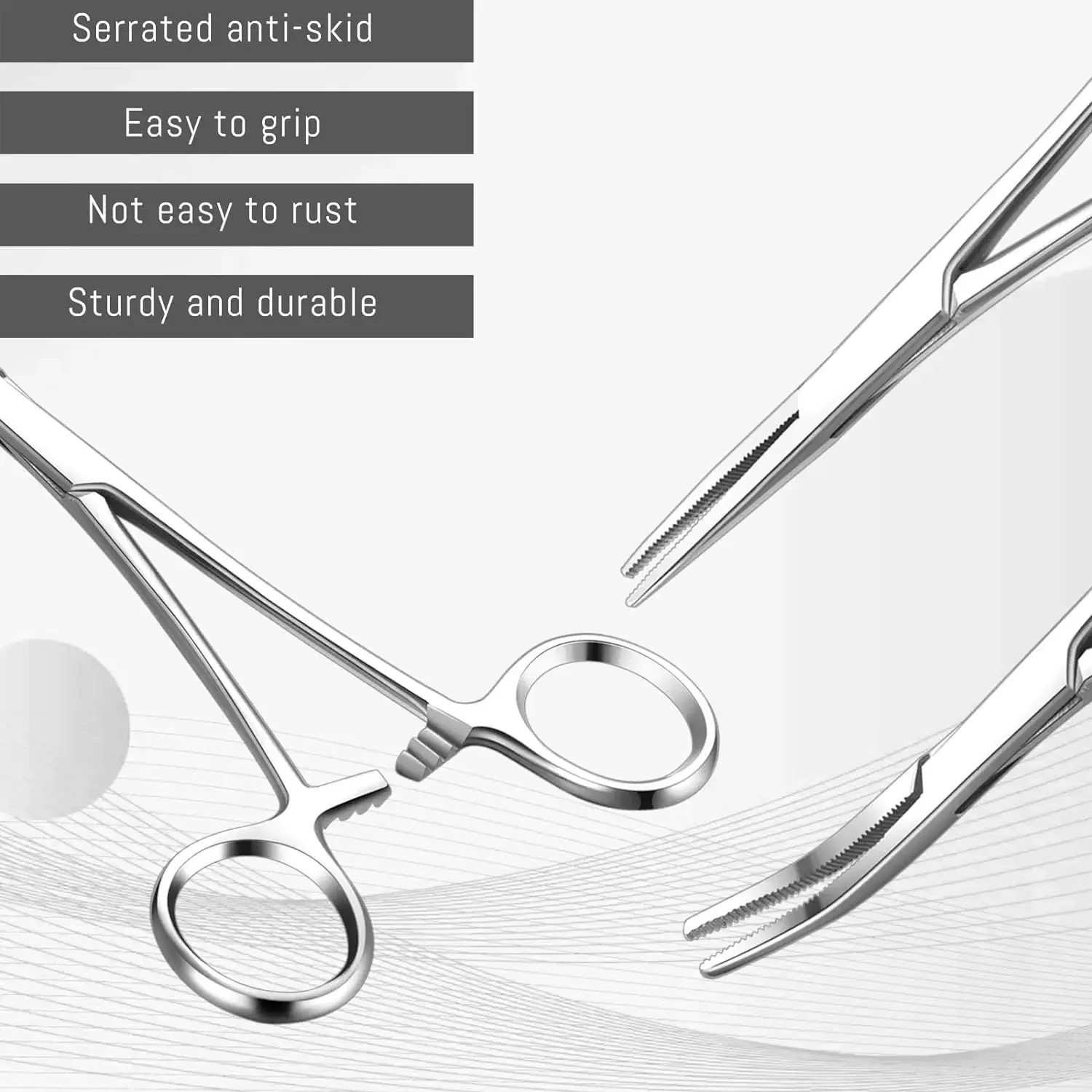 2Pcs Stainless Steel Hemostat Curved and Straight Hemostat Forceps Piercing Pliers Forceps,Fishing Tweezer Hemostats