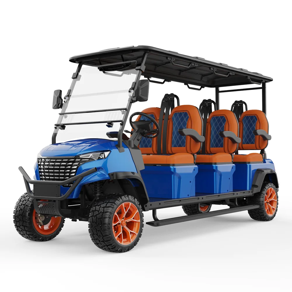 Greenrider Off Road Street Legal 48V Lithium Battery Carts Car Buggy 6 Seater Beautiful Design Electric Golf Cart
