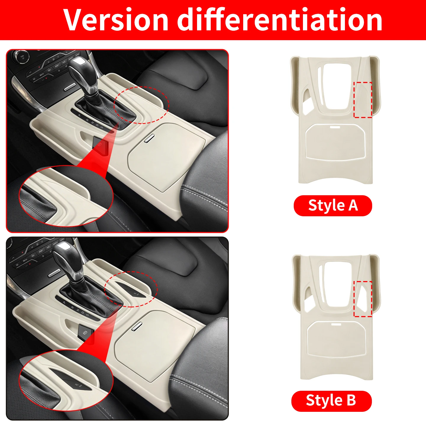 For Ford Edge 2015-2019 Center Console Silicone Insert Mat Storage Slot Liner Anti-Scratch Car Interior Trim Upgrade Accessories