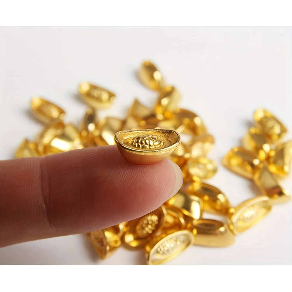 Gold Ingot Lucky Yuanbao Ornament Decor for Fortune Wealth