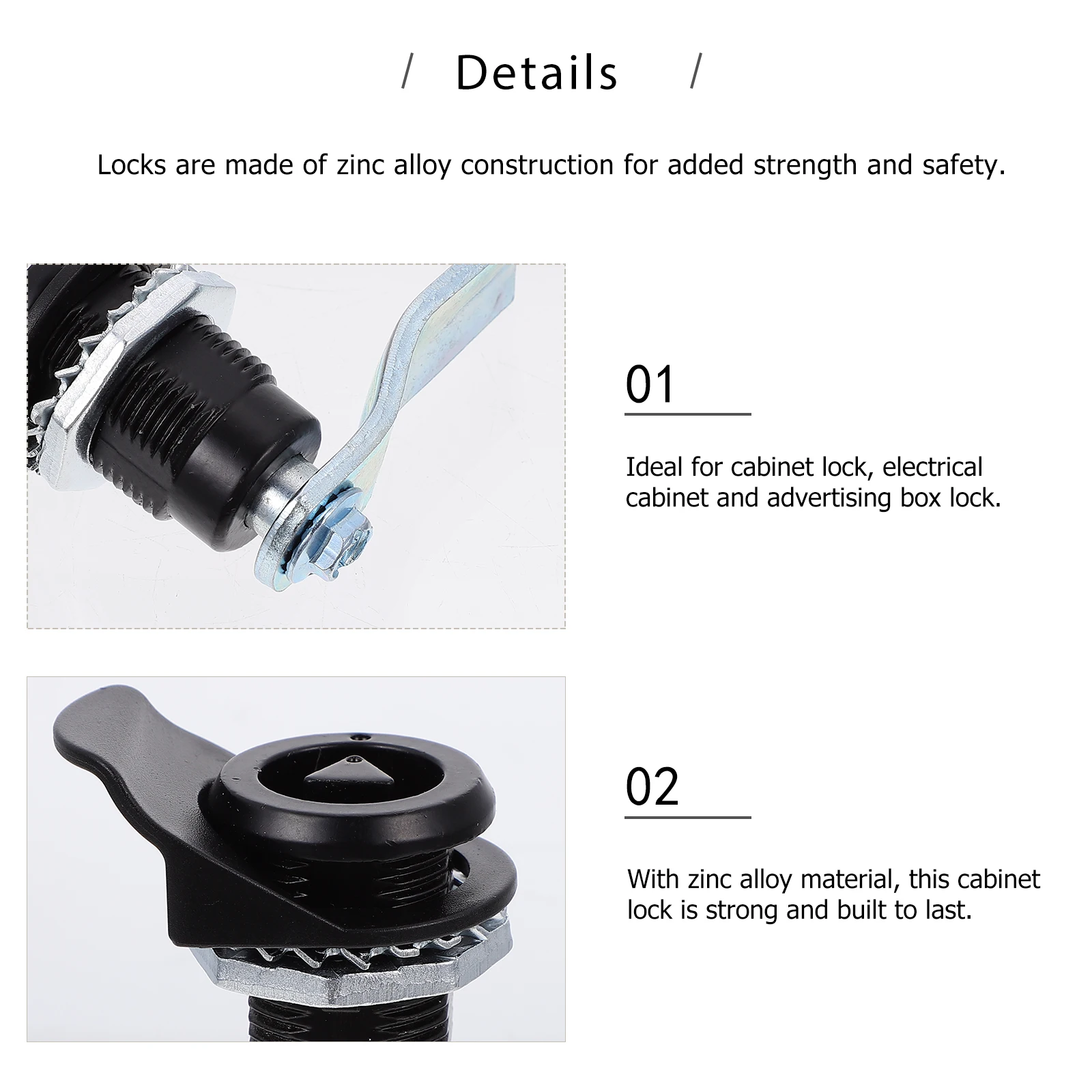 

2Sets Zinc Alloy Cabinet Cam Extended Cylinder Professional for Electrical Mailbox Drawer