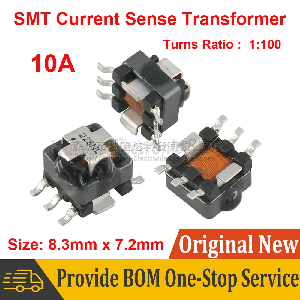 2PCS SMD EE5.0 2mH SMT Current Sense Transformer 10A High Current sensor transformer Turns Ratio 1 : 100 P8228NL