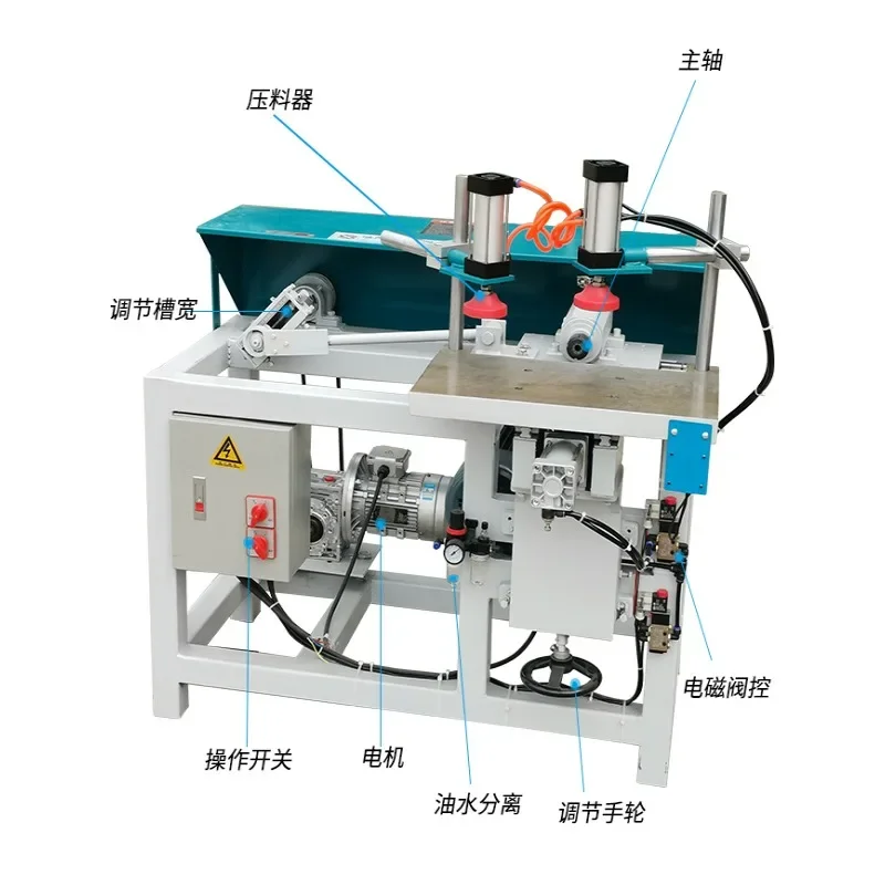 Horizontal single-axis high-speed grooving machine, side automatic drilling precision guide rail pneumatic pressing mortise