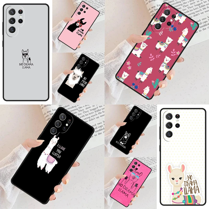 드라마 없는 라마 라마 폰 케이스 삼성 S24 S25 울트라 갤럭시 S23 S22 S21 노트 10 프로 S20 플러스 FE 커버