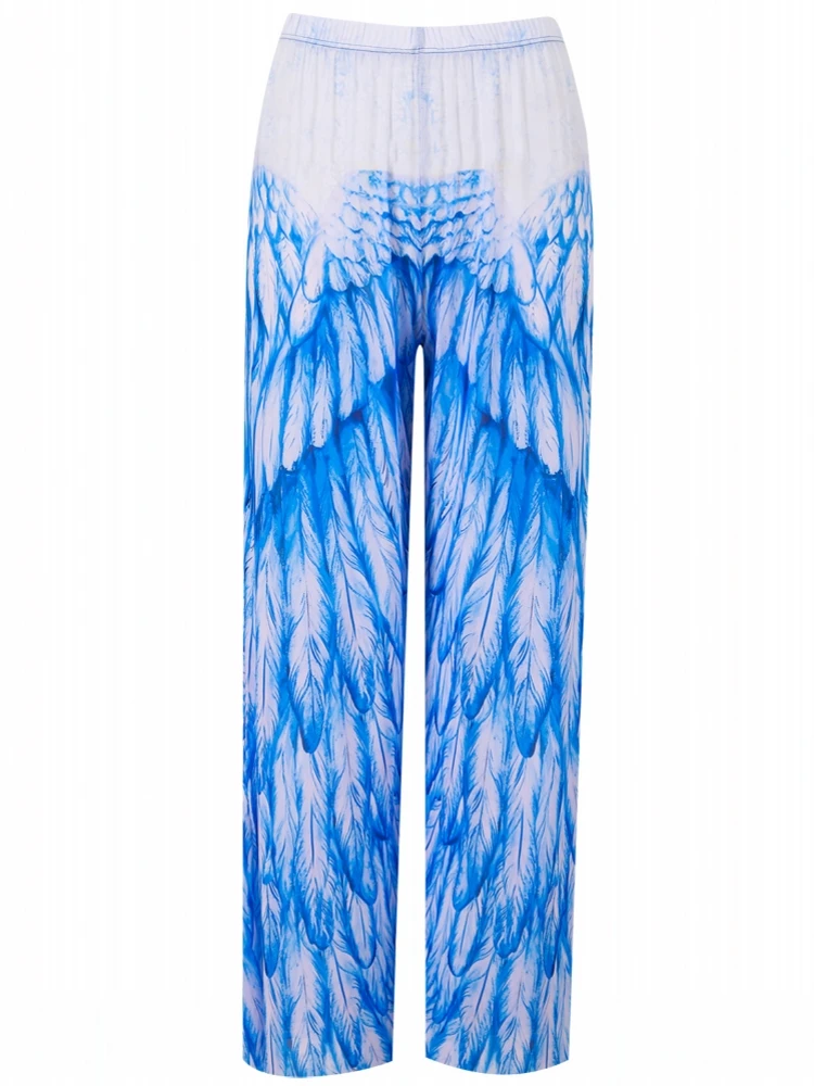 Femmes maille à volants garniture couvrir pantalon plage couvrir couvertures pour maillots de bain plage à volants pantalon 2025 pantalons d'été