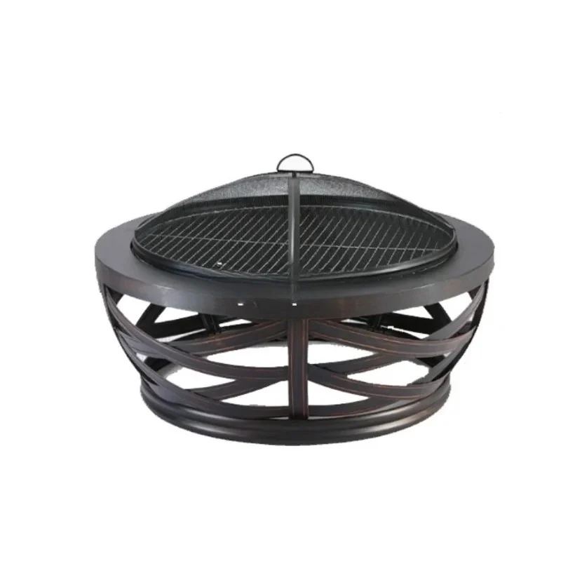 

Durable Iron Garden Patio Fire Pit Bowl - Rustproof Heavy Duty Safe Perfect for Family Gathering Evening Warmth & Outdoor Decor