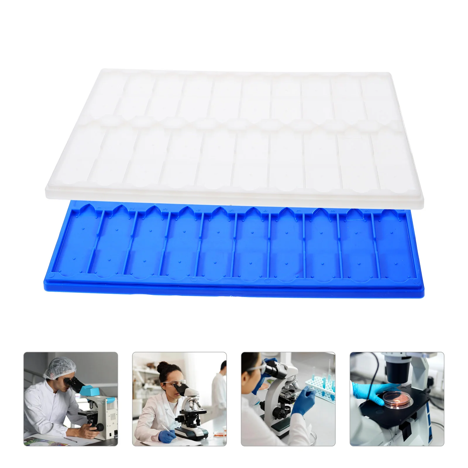 Microscope Slide Storage Rack Organizer Drying Plate Slides Stand No Cover Plastic