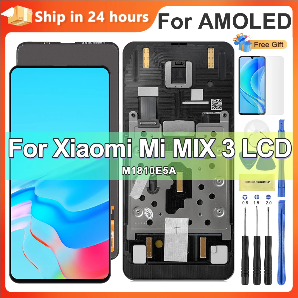 OEM 100% Test Screen for Xiaomi Mi Mix 3 M1810E5A Lcd Display Touch Screen Assembly Replacement for Xiaomi Mi Mix3 With Frame