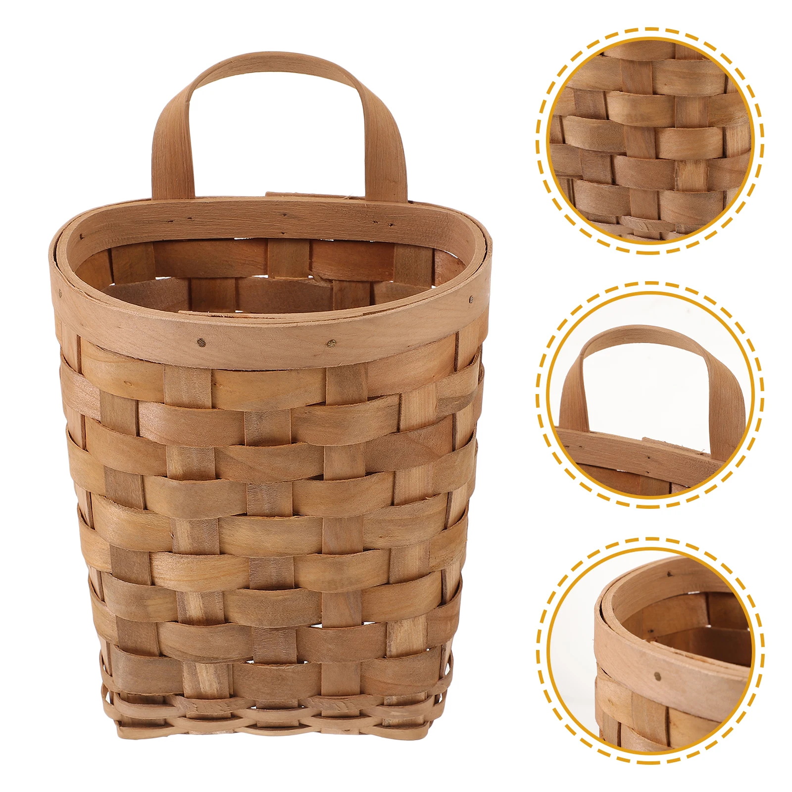 

Wooden Wall Hanging Woven Storage Baskets Organizer For Kitchen Bedroom Living Room Nordic Style Natural Home Decor