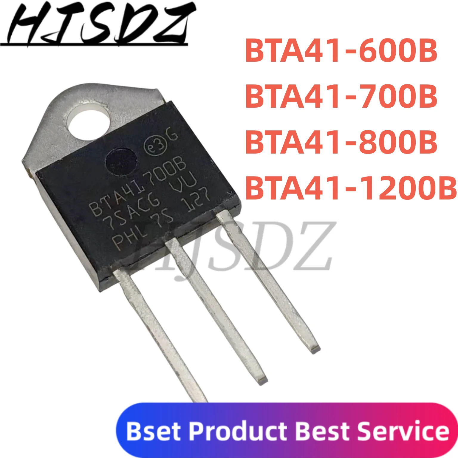 

10PCS/Lot 100% Real Original New BTA41-600B BTA41-800B BTA41-700B BTA41-1200B TO-3P Imported Triac BTA41-600B 800B 700B 1200B