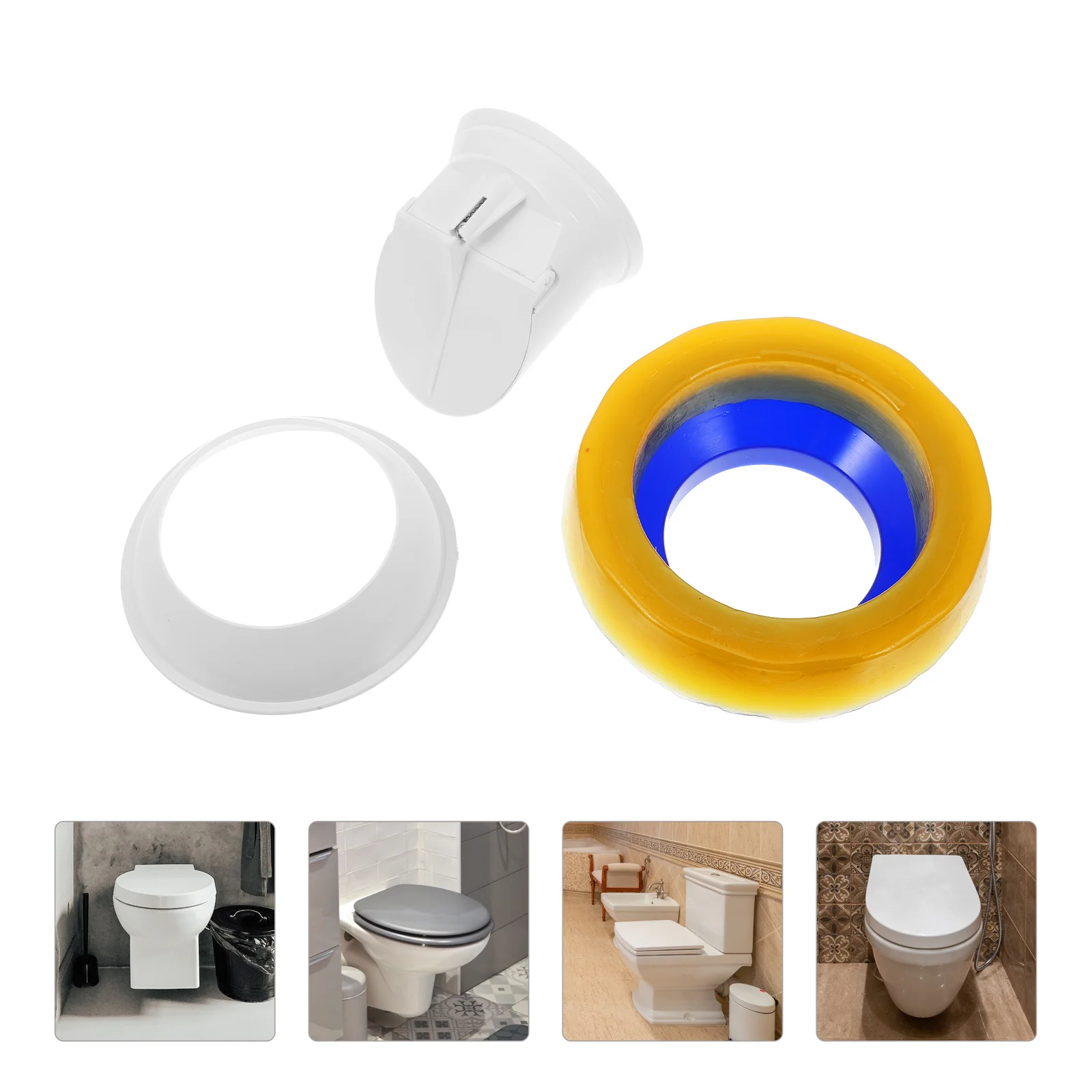 

1Set Toilet Bowl Sealing Ring Leakproof Gasket Safe Useful Excellent Durability Simple Look Design Exquisite Craftsmanship