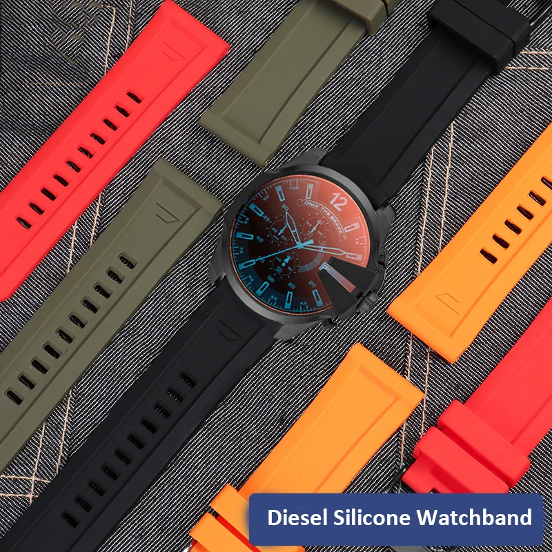 Quality Silicone Rubber Watchband For DZ4496 DZ4427 DZ4487 DZ4323 DZ4318 DZ4305 Mens Women Bracelet Strap 24mm 26mm 28mm