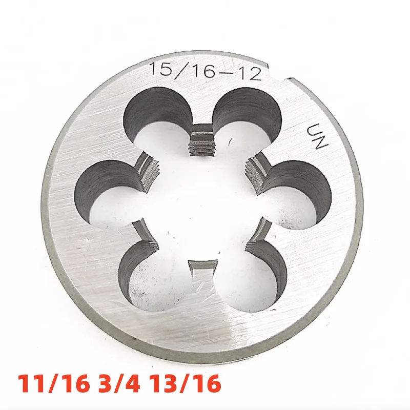 

1PCS American Non-adjustable Round Die Alloy Steel UNF UNS UNEF 11/16-12 3/4-14 13/16-18/24/28/32 Screw Threading Dies