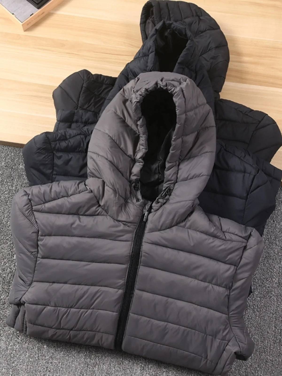 

Waterproof Windproof Cotton Jaet Men's Casual Lightweight Hooded Padded Cotton Vest Faion Urban Sle Stand Fit