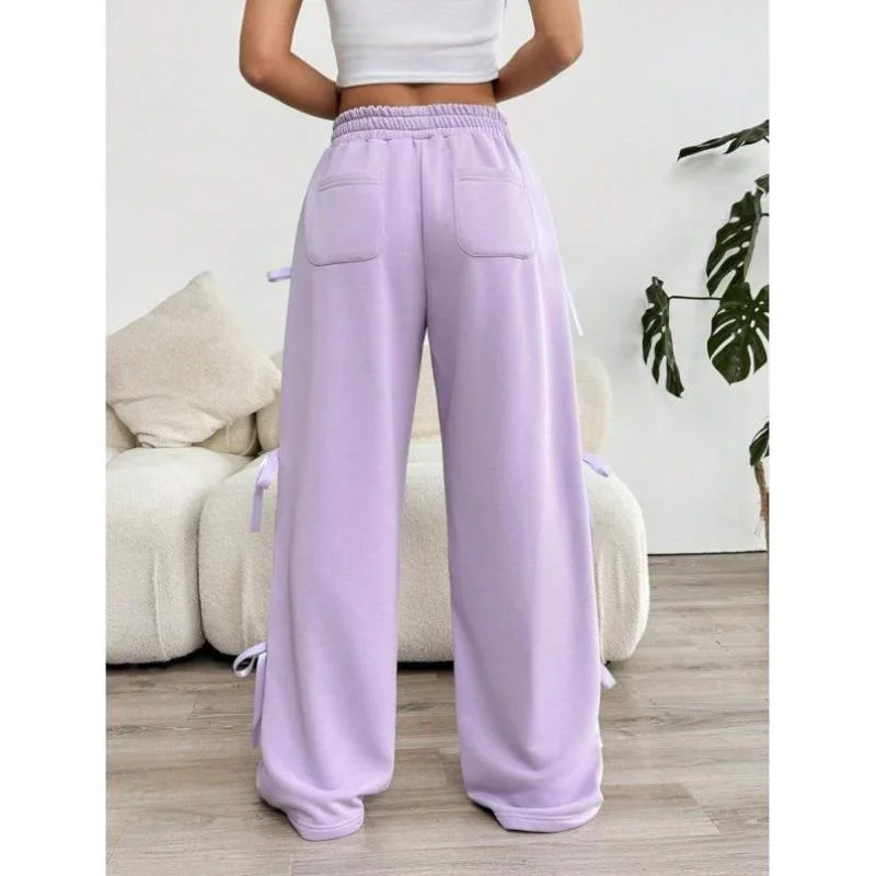 スイートピンクノットDストリングカジュアルパンツN 9023 Sleクロスボーダーサマーレジャーパンツ女性用