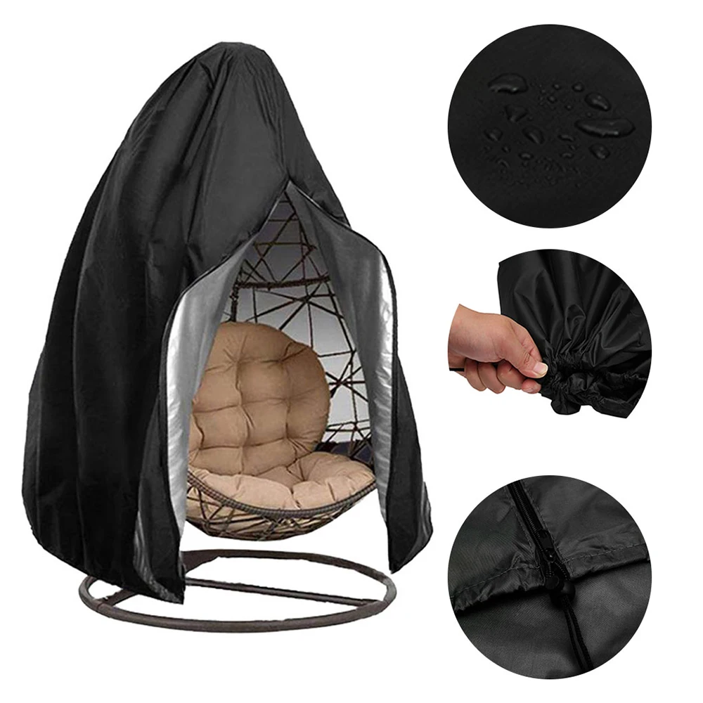 NONE Hängesesselbezug mit Reißverschluss, Anti-UV-Sonnenschutz, für den Außenbereich, Gartenschaukel, Eierstuhl, wasserdichter Rattan-Sitz, Möbelbezug 3