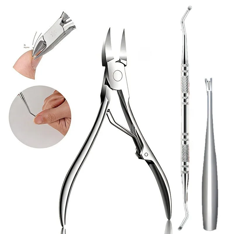 3pcs Stas Steelinles Nail Clipper Set,Toenail Pliers,Convenient for Home Use, Business Trips,Cuticle Trimmer and Manicure