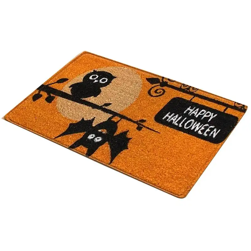 Halloween Indoor Doormat Cartoon Printed Fall Welcome Mats For Front Door Non-Slip And Water-Absorbing Hallway Kitchen Floor Mat