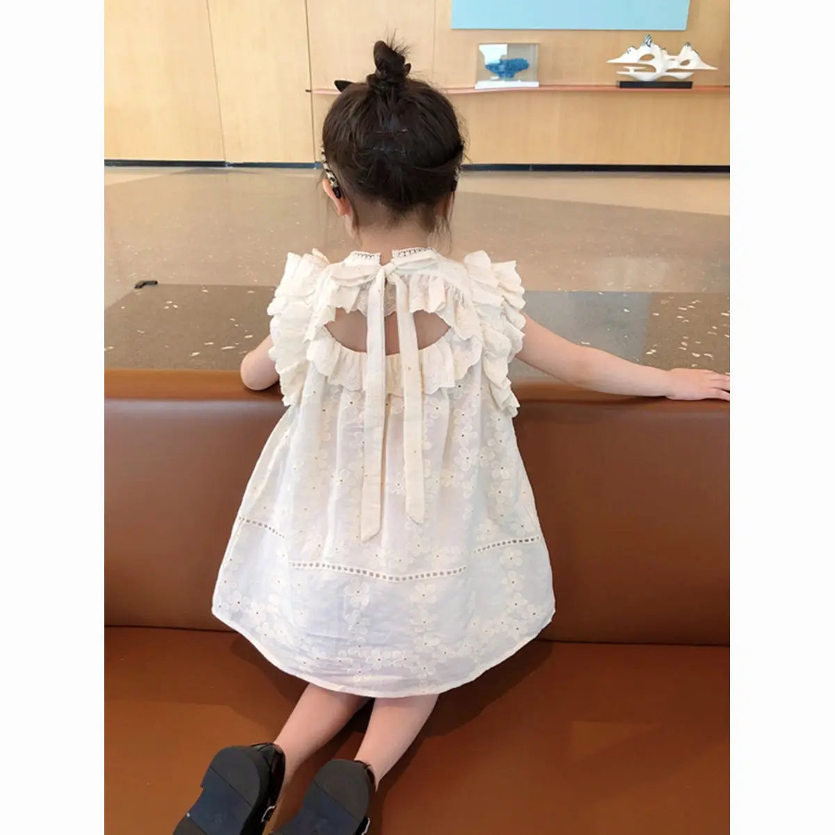 Girl\'s Baby Dress Summer 2024 New White Fashion Sweet Gentle Thin Little Girl Girl\'s Fashionable Skirt Flower Girl Dresses