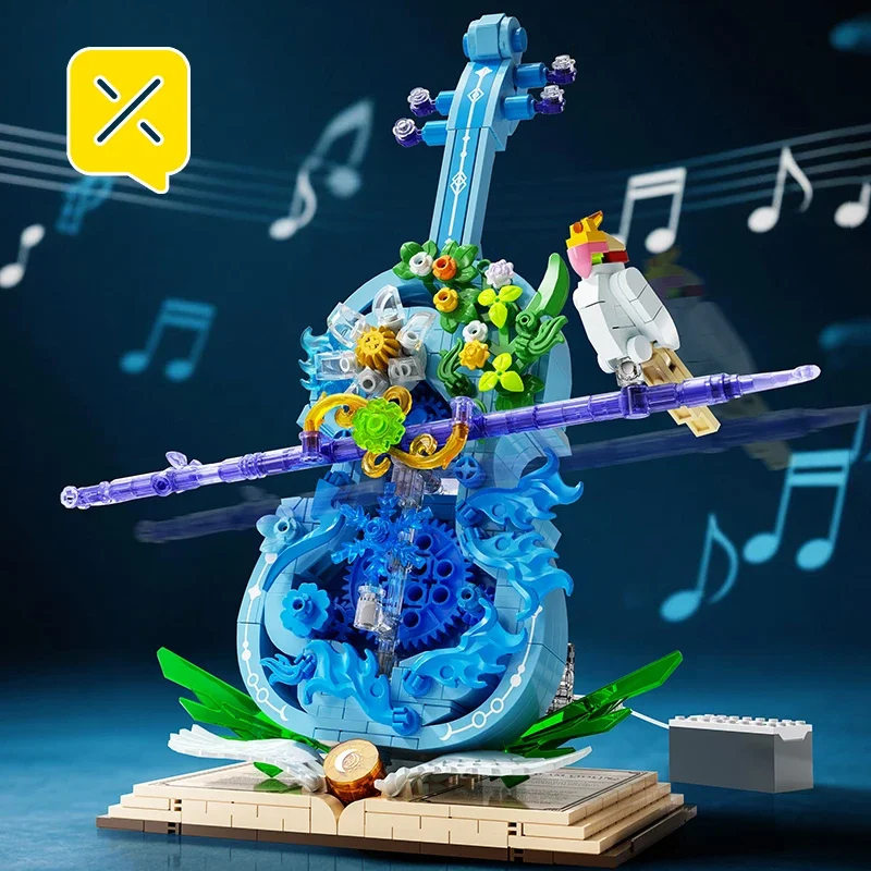 783 pçs modelo diy construção criativa sonho violino tijolos kit musical com detalhes de engrenagem design ornamental brinquedos para adultos crianças