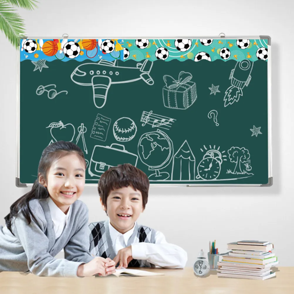 

60 Sheets Sports Themed Bulletin Board Stickers Football Basketball Border Trim for Classroom Decor Bulletin Board Decorations