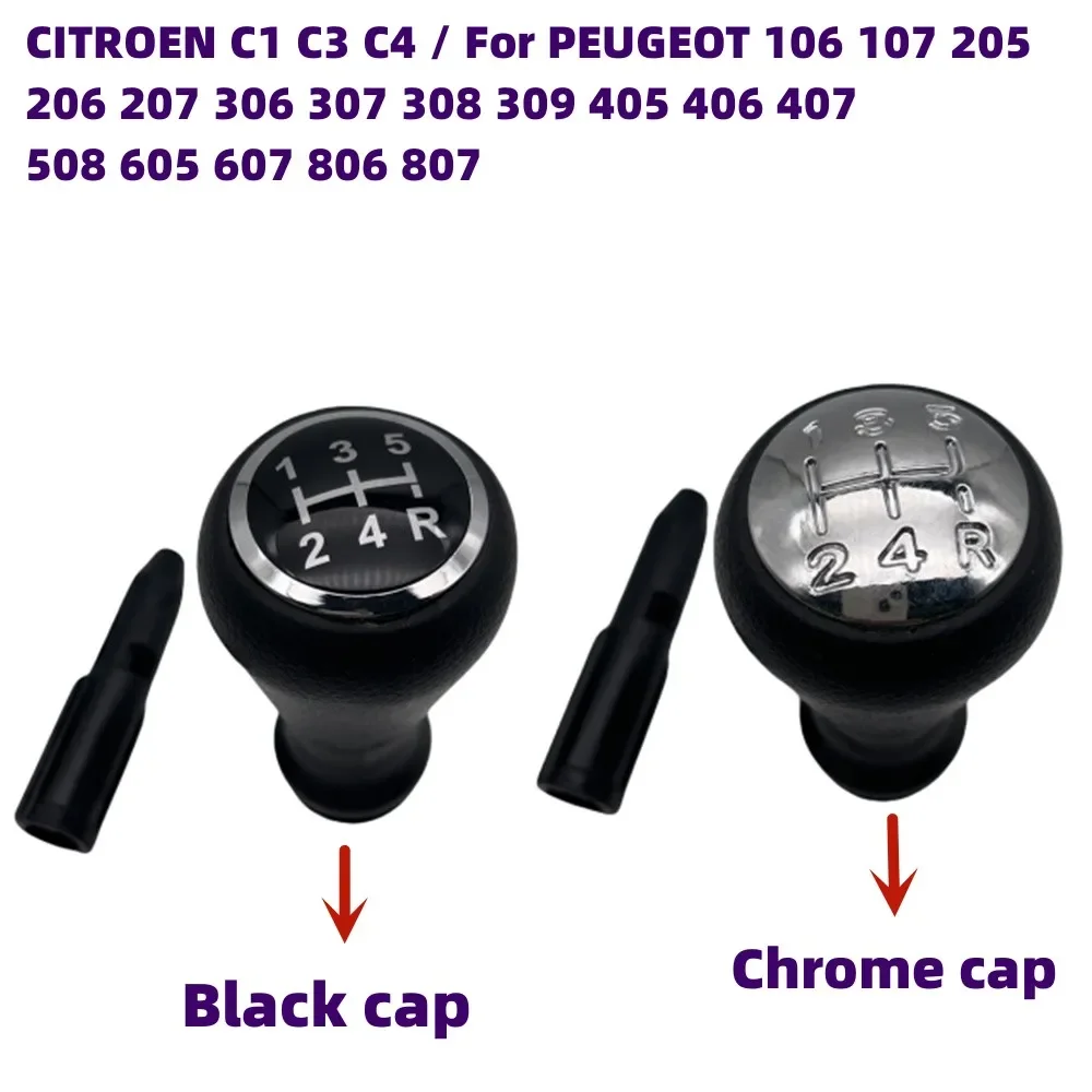 5 Speed Gear Shift Knob For PEUGEOT 106 107 205 206 207 306 307 308 309 405 406 407 508 605 607 806 807/ for CITROEN C1 C3 C4