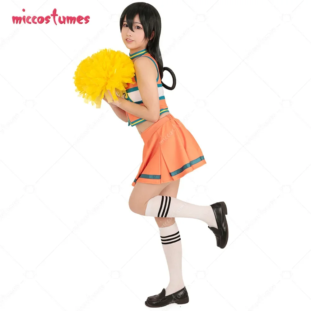Women's Cheerleader Uniform SchoolWomen Cosplay Uniform Cosplay Costume  Dress+Cheerleading Poms image 4