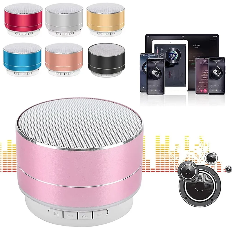 Wireless Bluetooth 5.0 Speaker Small Steel Cannon Portable Subwoofer Mini Bluetooth Speaker Color Outdoor Stereo Sound Speakers