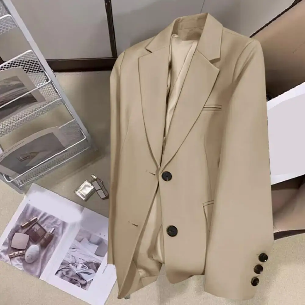 Giacca da ufficio tinta unita elegante Casual da donna per la primavera autunno Vintage Office Lady Jacket per l'abbigliamento quotidiano Business per l'estate