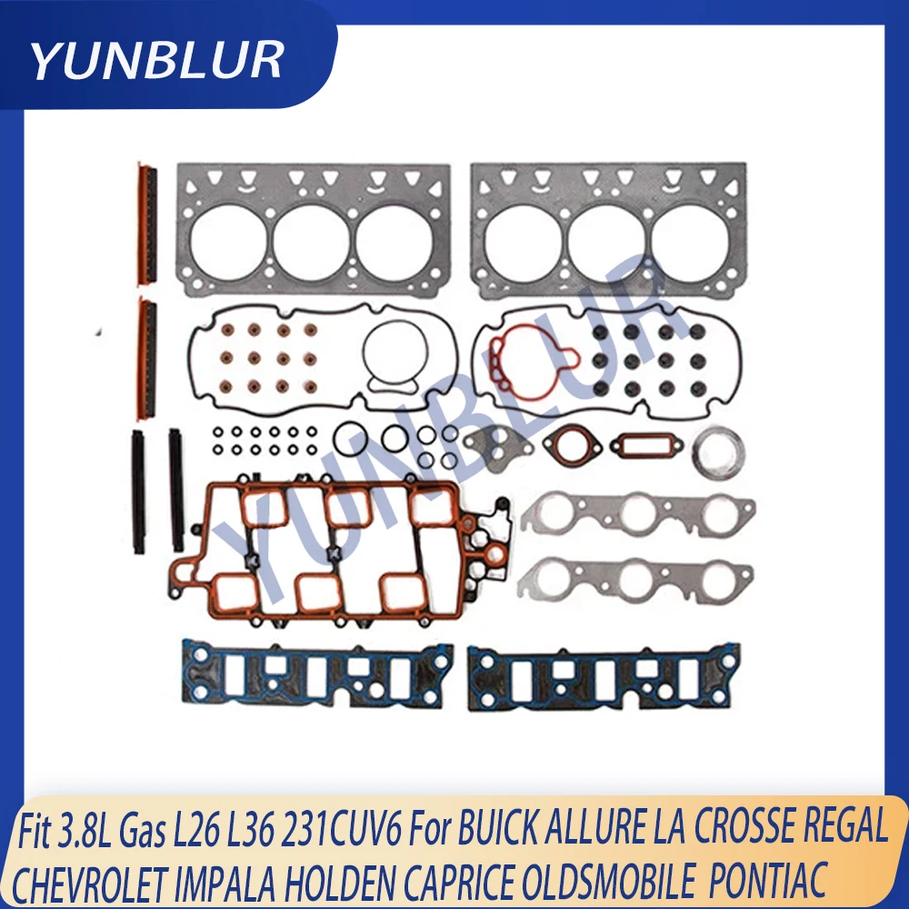 Engine Parts Full Gasket Set Fit 3.8 L V6 Gas L26 L36 For 91-09 BUICK ALLURE CHEVROLET IMPALA HOLDEN CAPRICE OLDSMOBILE PONTIAC